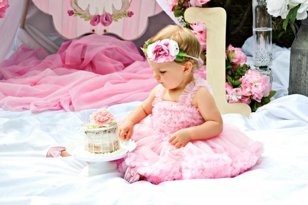 pink occasion baby dress