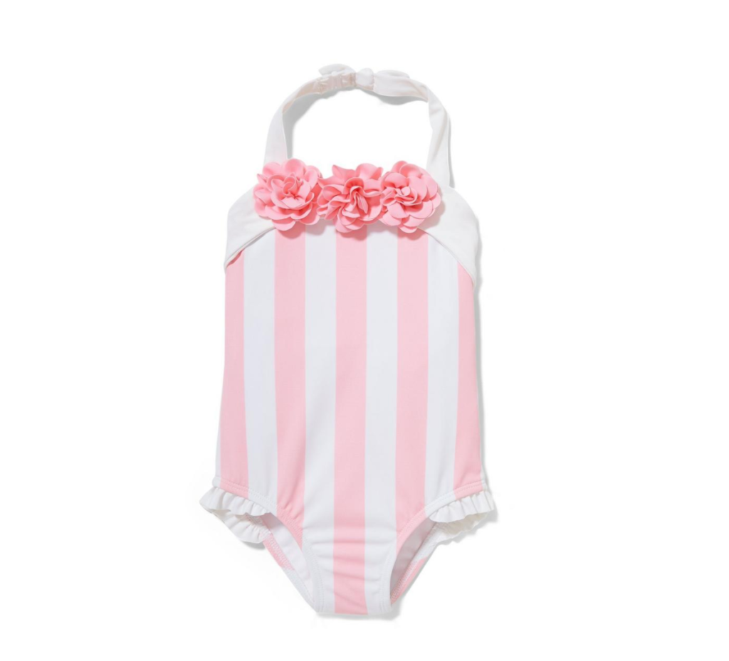 Pink Striped Swimsuit  for baby girl