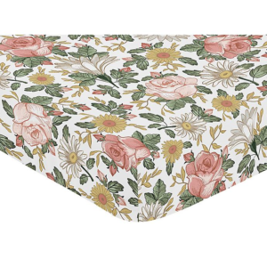 Vintage floral Crib Sheets pink and green
Sweet Jojo Designs