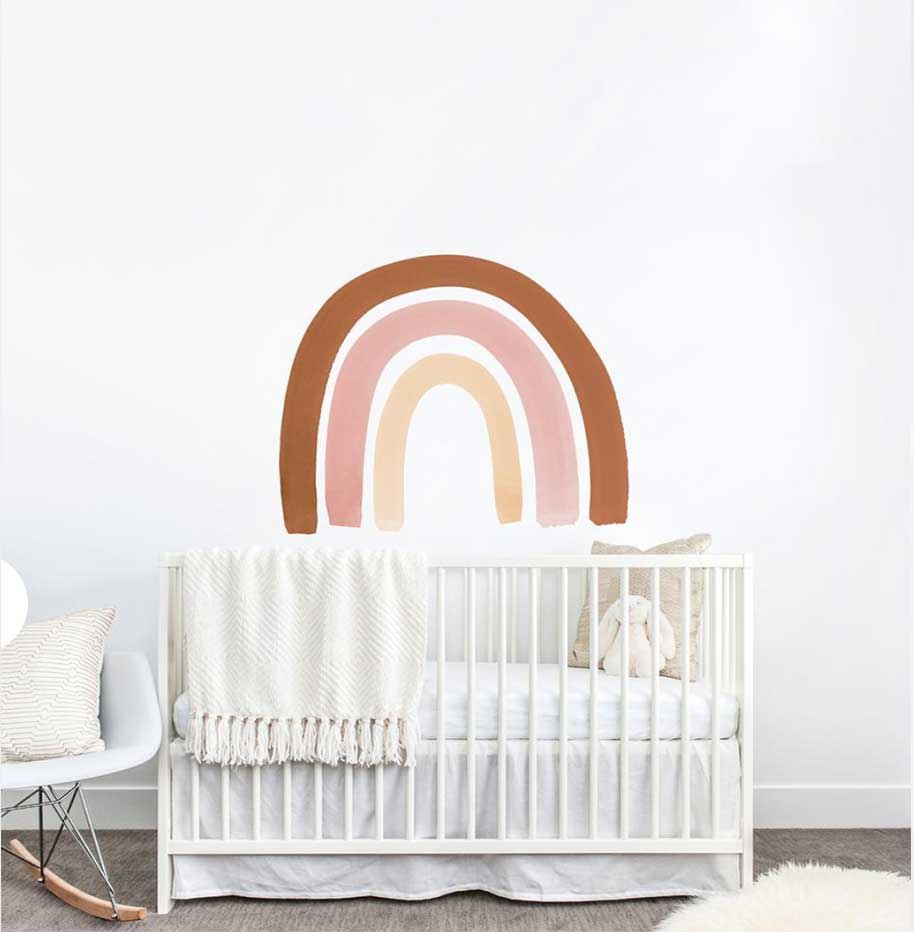 rust and pink rainbow decal project nursery 