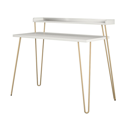 white and gold retro desk in home office ideas for her