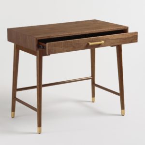 Small work desk. Mid-century modern style, with small drawer. 