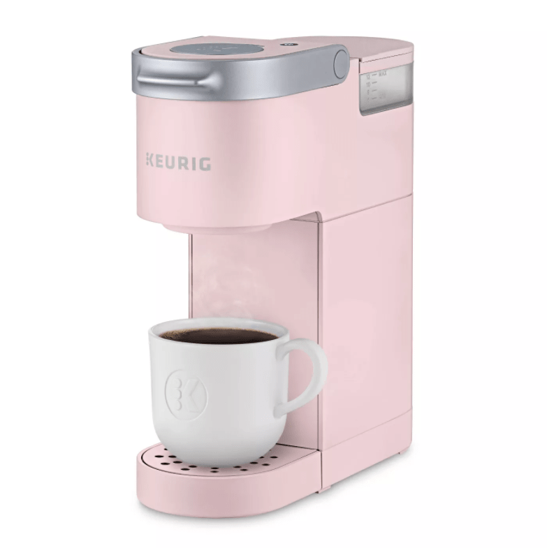 Pink Keurig K-Mini Coffee Maker.  Easy gift for women who love coffee. 