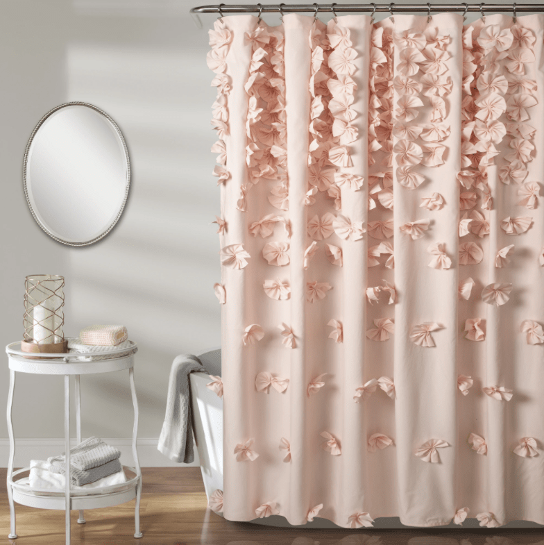 Frilly Blush Shabby Chic Shower Curtain