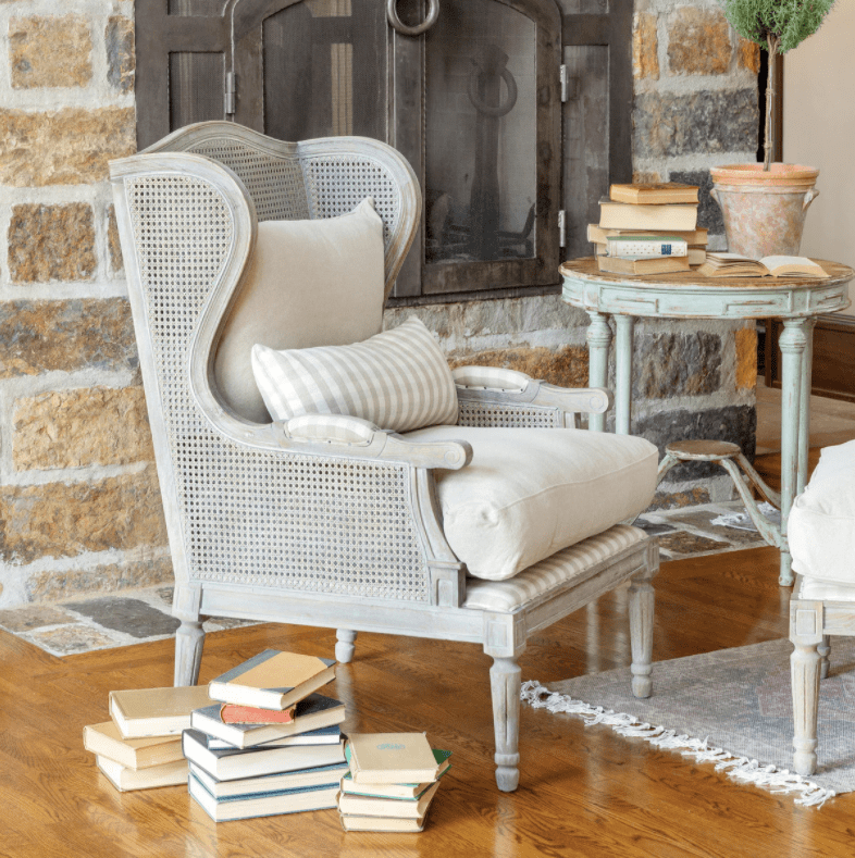 light grey Shabby Chic funiture Cane Chair