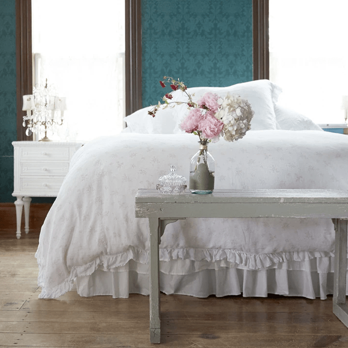 Shabby Chic Linen Floral Bedding