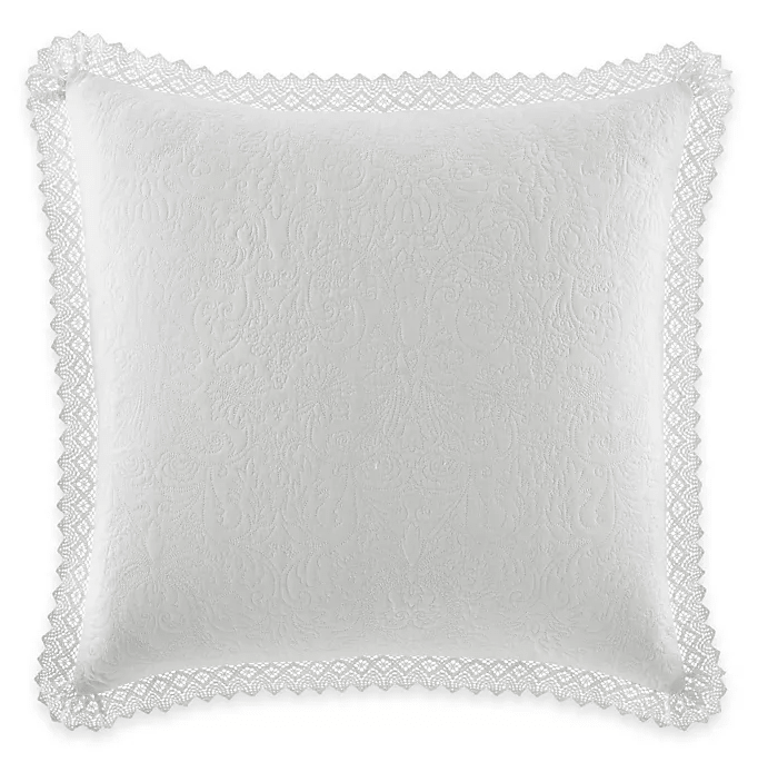 White Quilted Pillow Sham shabby chic bedding