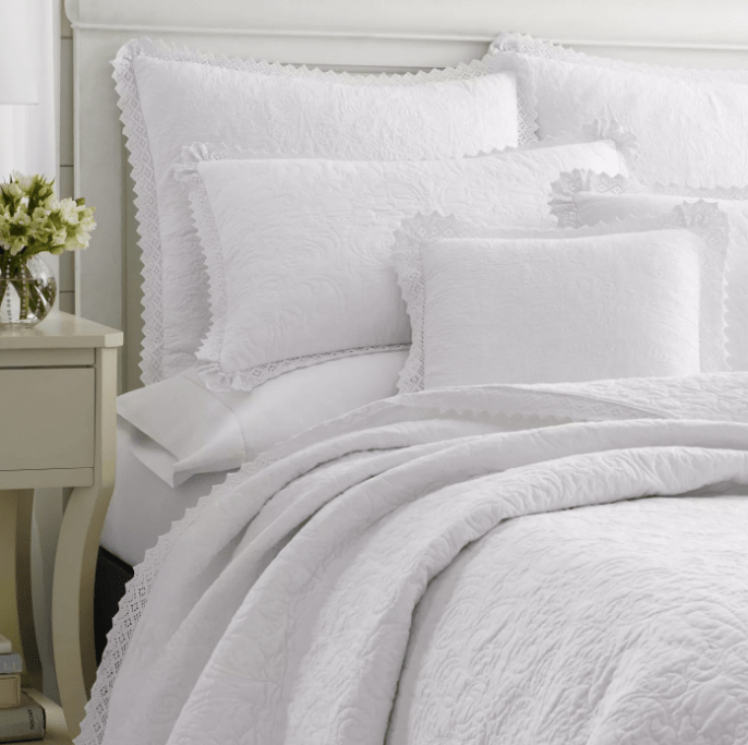 Crochet White Quilt Set shabby chic bedding