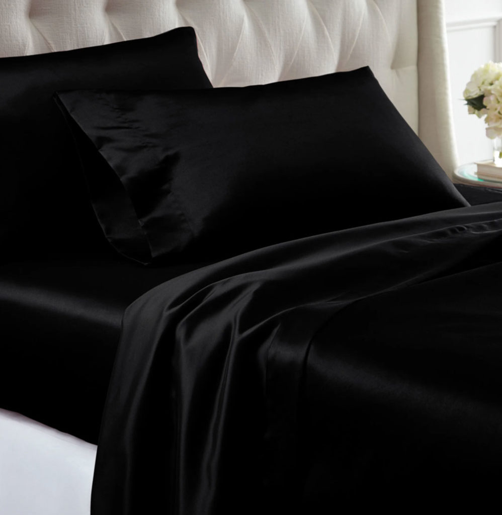 best black polyester silk sheets
