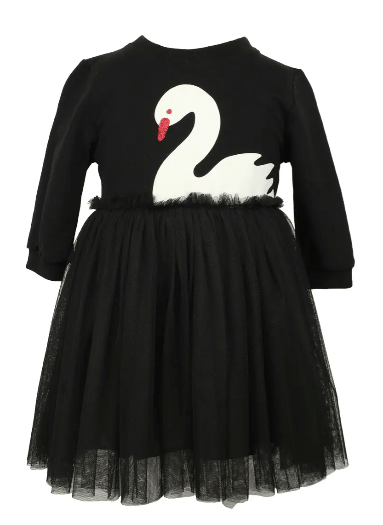 White Swan Baby and Toddler Black Tulle Dress