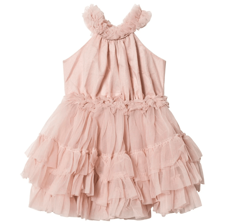 pink Ruffled Chiffon Dance Dress Ballet Pink for baby and toddler