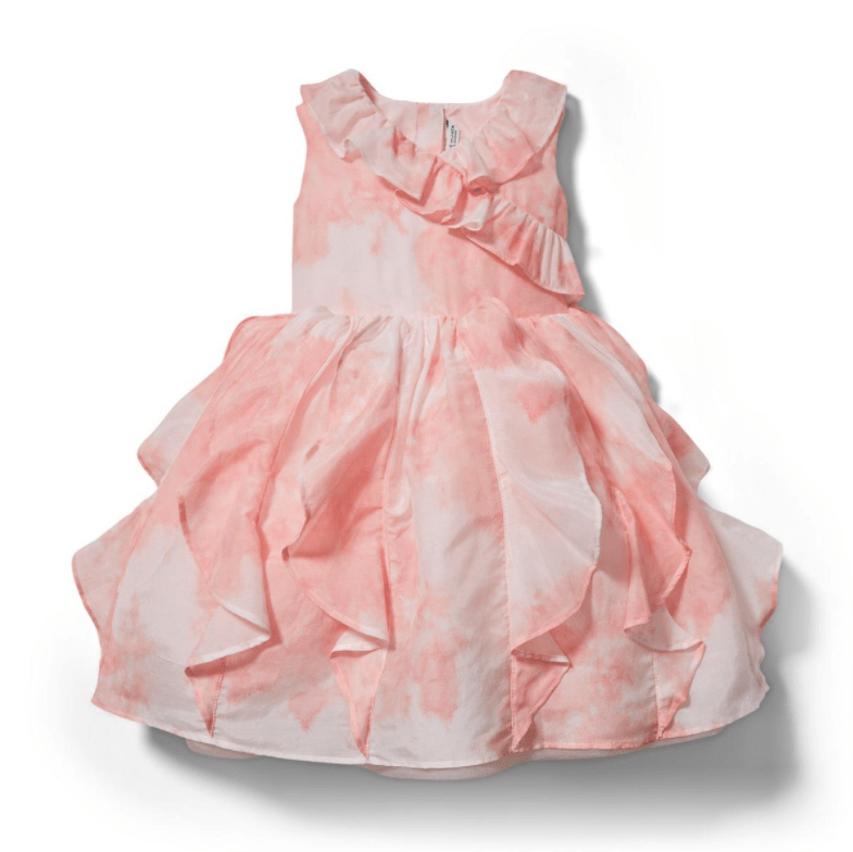 Pink Floral Jacquard Dress for Baby Girl