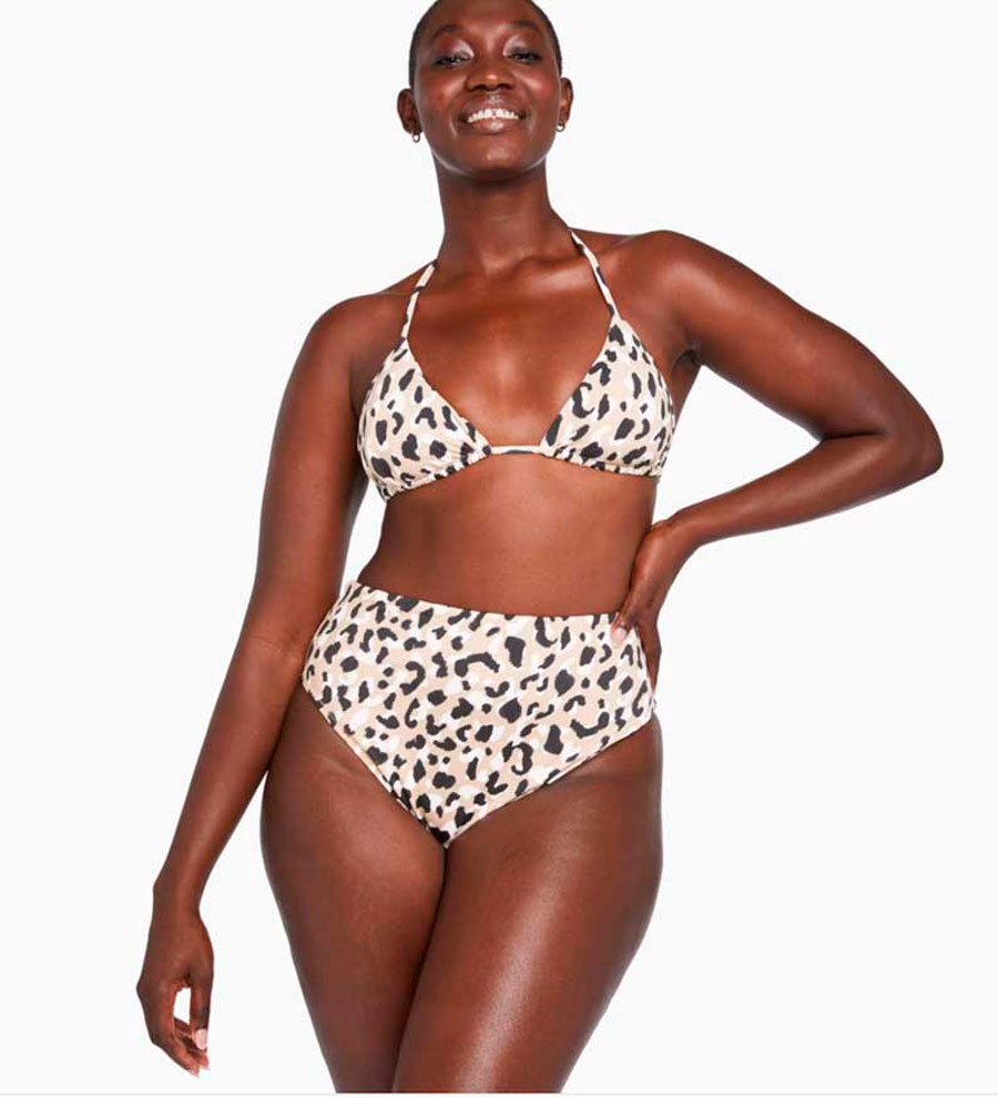 animal print sustainable swimwear for pear shaped women women
