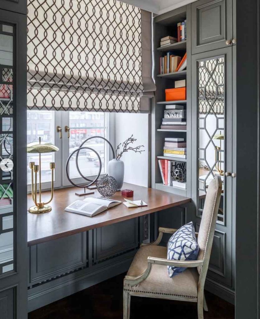 modern victorian vintage home office with view