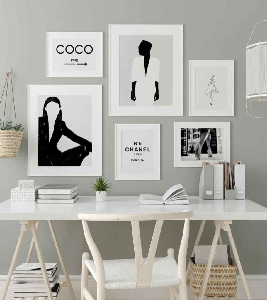 modern home office black and white