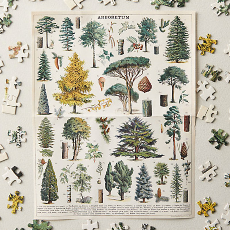 botanical vintage tree illustration. 1000 pieces tree puzzle gift