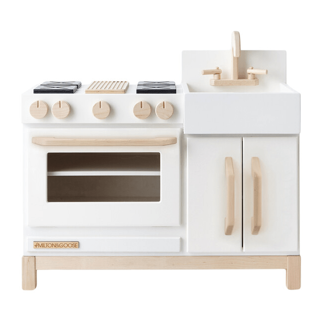 Made in USA Non-Toxic Wood Play Kitchen in White