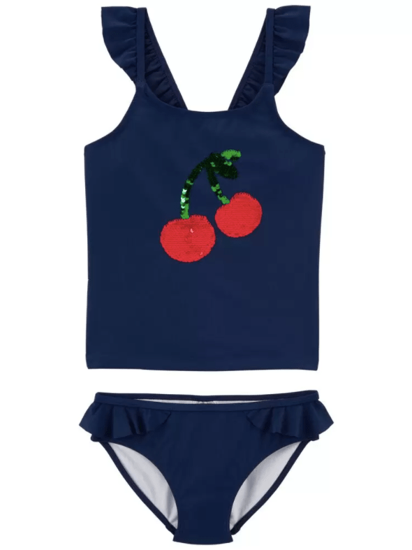 4th of july swimsuit for girl Sparkly Cherry Tankini for Girl