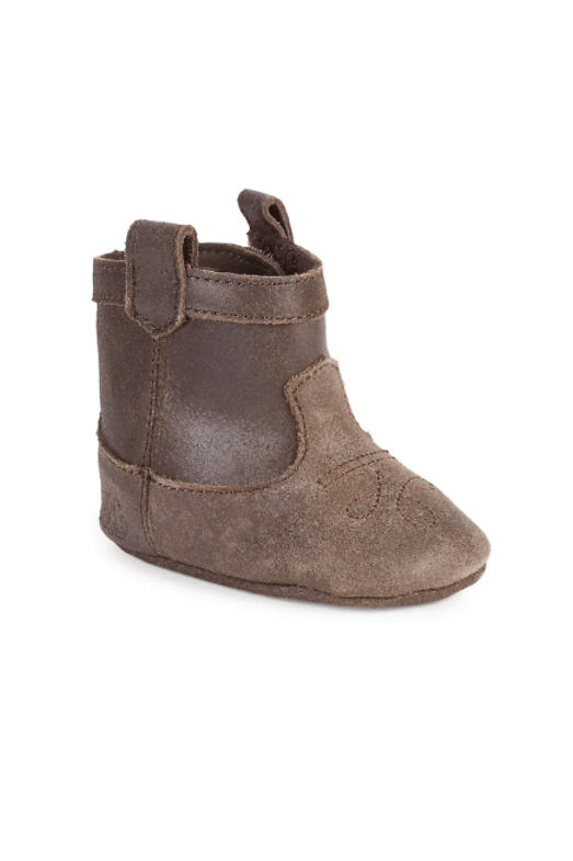 Ralph Lauren Western brown Leather Cowboy Booties for baby