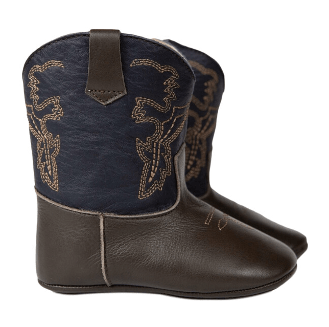 Nomandino Frisco Leather Cowboy Boots for Babies with Zipper