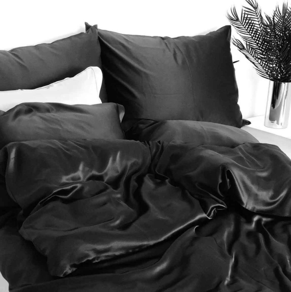 black silk bedding