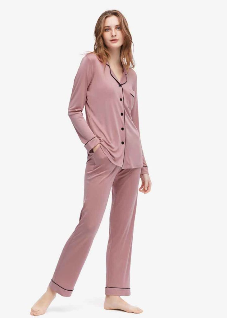 pink pajamas set