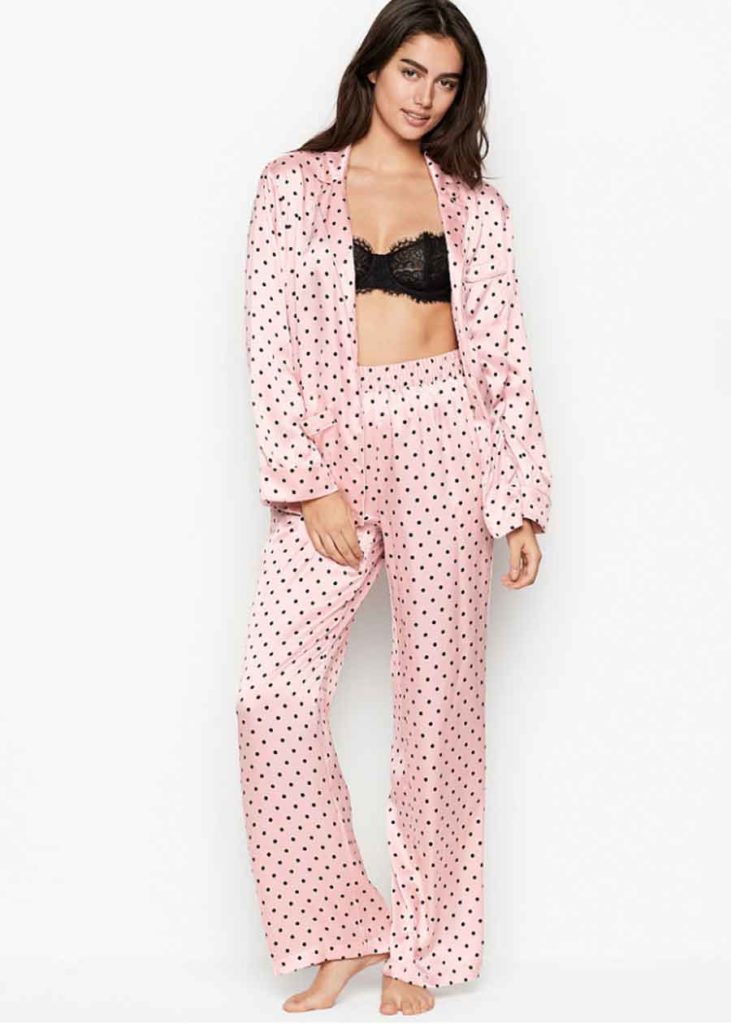 VICTORIA'S SECRET pink silk pajamas set