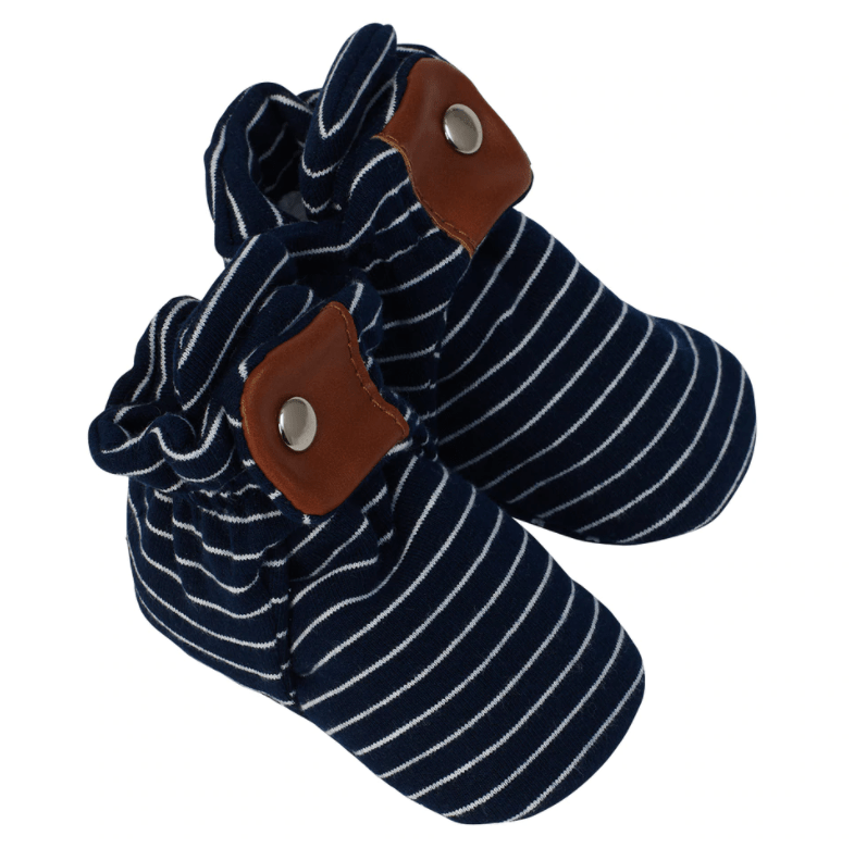 Robeez Stripes Navy Snap Booties for boy