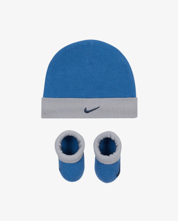 Nike Blue Booties and Beanie Hat for Babies