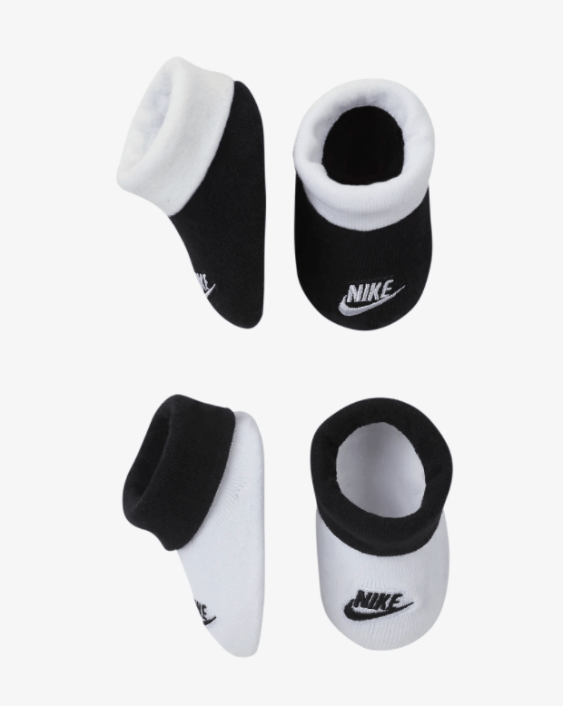 Nike Set of 2 White 7 Black Baby Booties