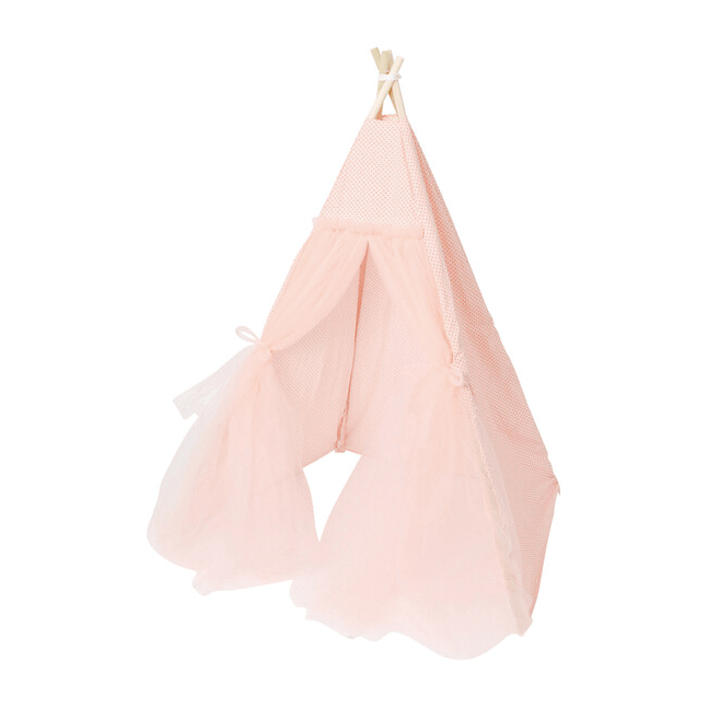 E&E Cotton and Tulle Pink Play Tent Teepee for girls and boys