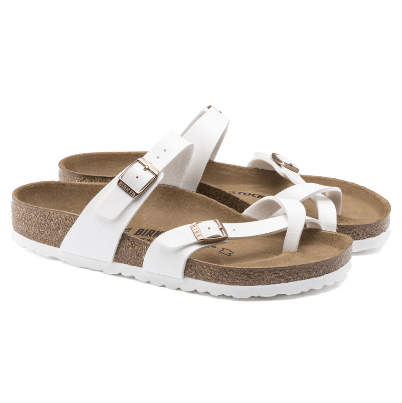 Birkenstock Mayari Sandals Birko-Flor in White cute summer shoes
