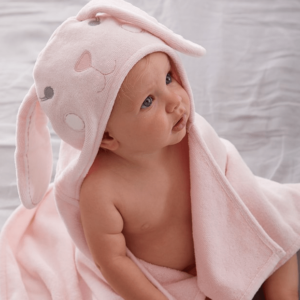 pottery barn pink bunny baby hooded towel hooded towels for baby girl