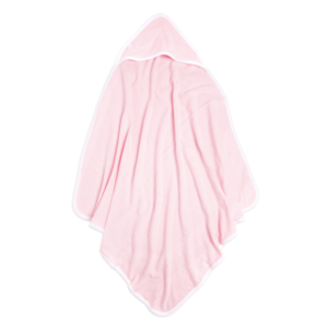 pink organic hooded towels for baby girl