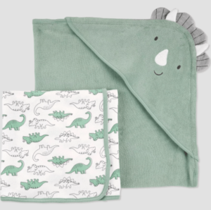 Baby Boys' Dino Bath Towel Set carter's animal hooded towels