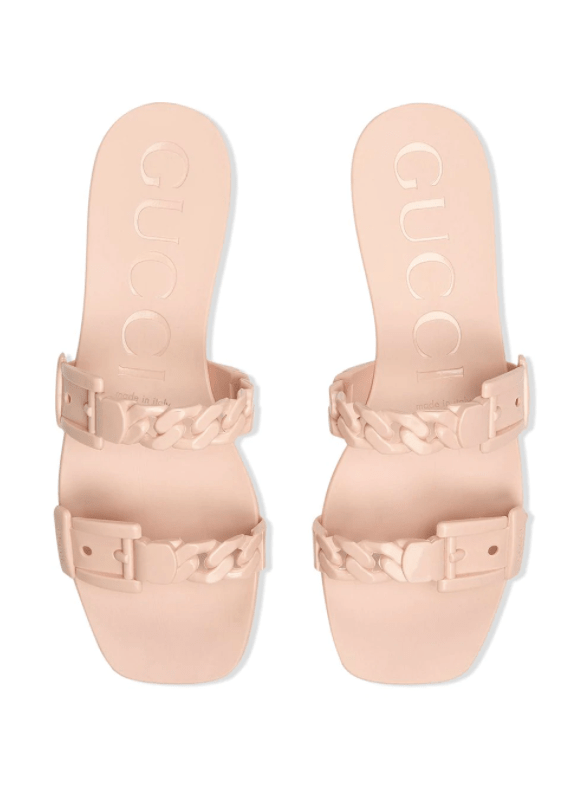 Gucci Teena Pink Slide Jelly Sandals
