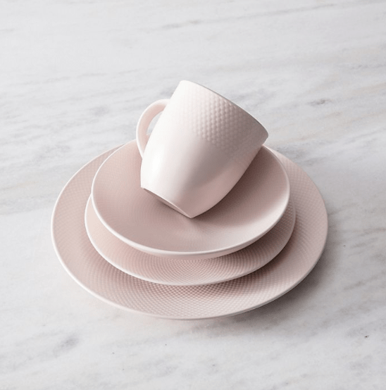 Neil Lane™ by Fortessa® Trilliant 16-Piece Dinnerware Set in Blush pink dinnerware