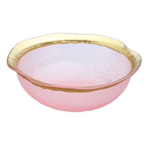 Classic Touch Pink & Gold Glass Bowls