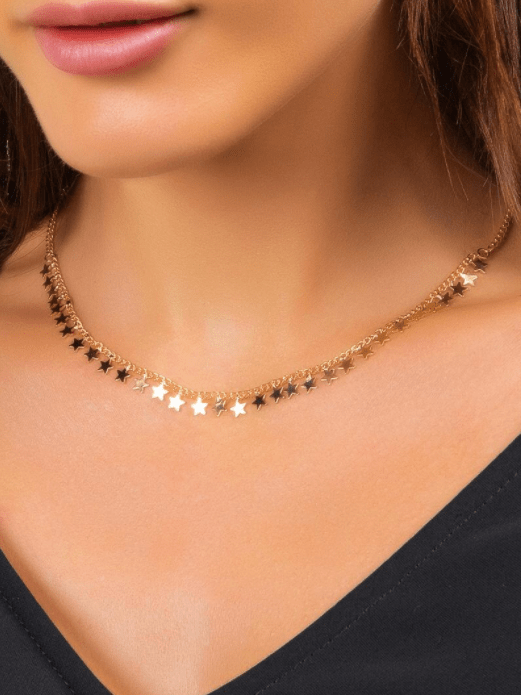 Golden Star Drop Chain Choker 4th of july outfits