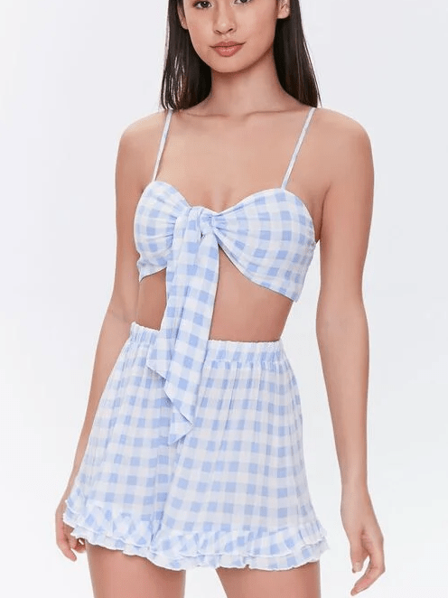 Forever 21 Underboob Crop Top & Shorts Set cute summer outfits for 4th of july