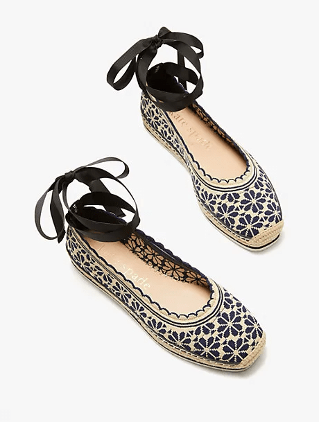 kate spade Navy Knitted Espadrilles cute outfits for 4th of july