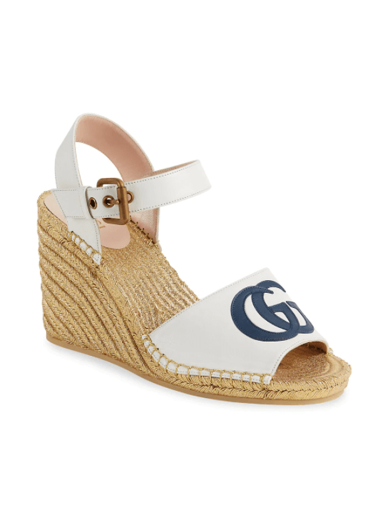 Gucci sandals espadrilles white and blue