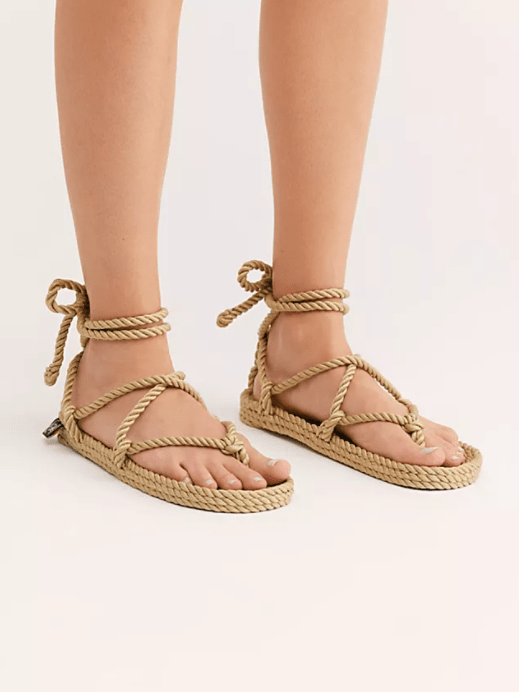 free people Nomadic State Romano Sandal gold rope sandals thongue model with ankle straps cute summer sandals
