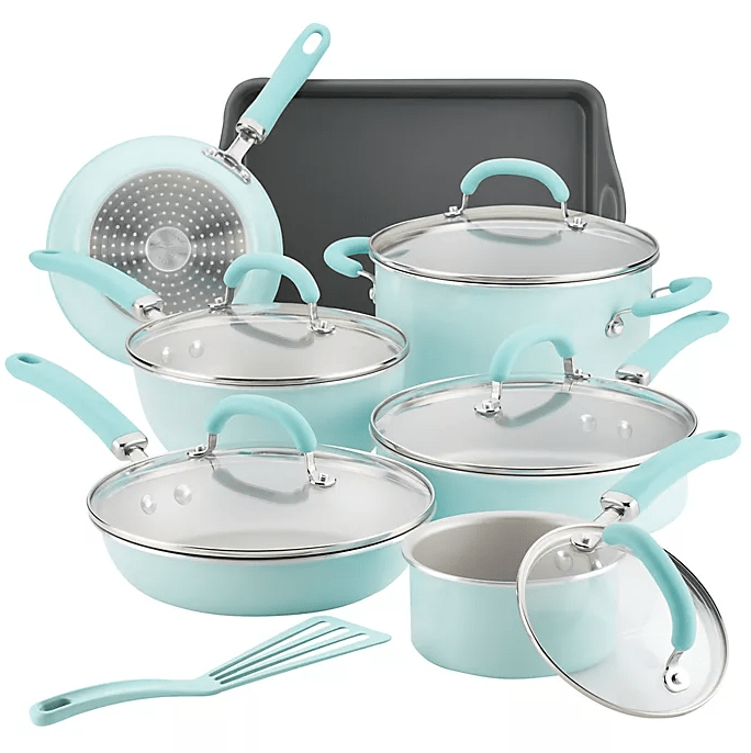Rachael Ray™ Create Delicious Nonstick Aluminum 13-Piece Cookware Set in Blue cute kitchen