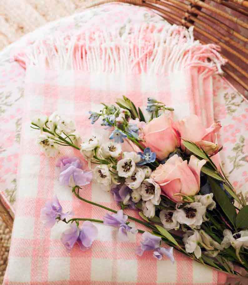 cottagecore picnic blanket pink