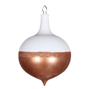 Rose Gold & White Drop Christmas Ornament 12" | 1pc
