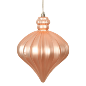 Shatterproof  Rose Gold Onion Drop Christmas Ornaments 