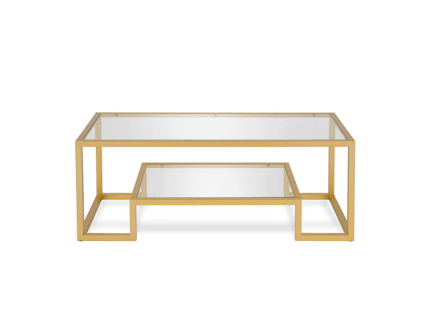 Large Gold Glass Coffee Table, at Home Depot