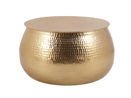 Gold Drum Coffee Table at Home Depot