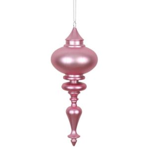 Pink Matte Finial Christmas Ornaments
